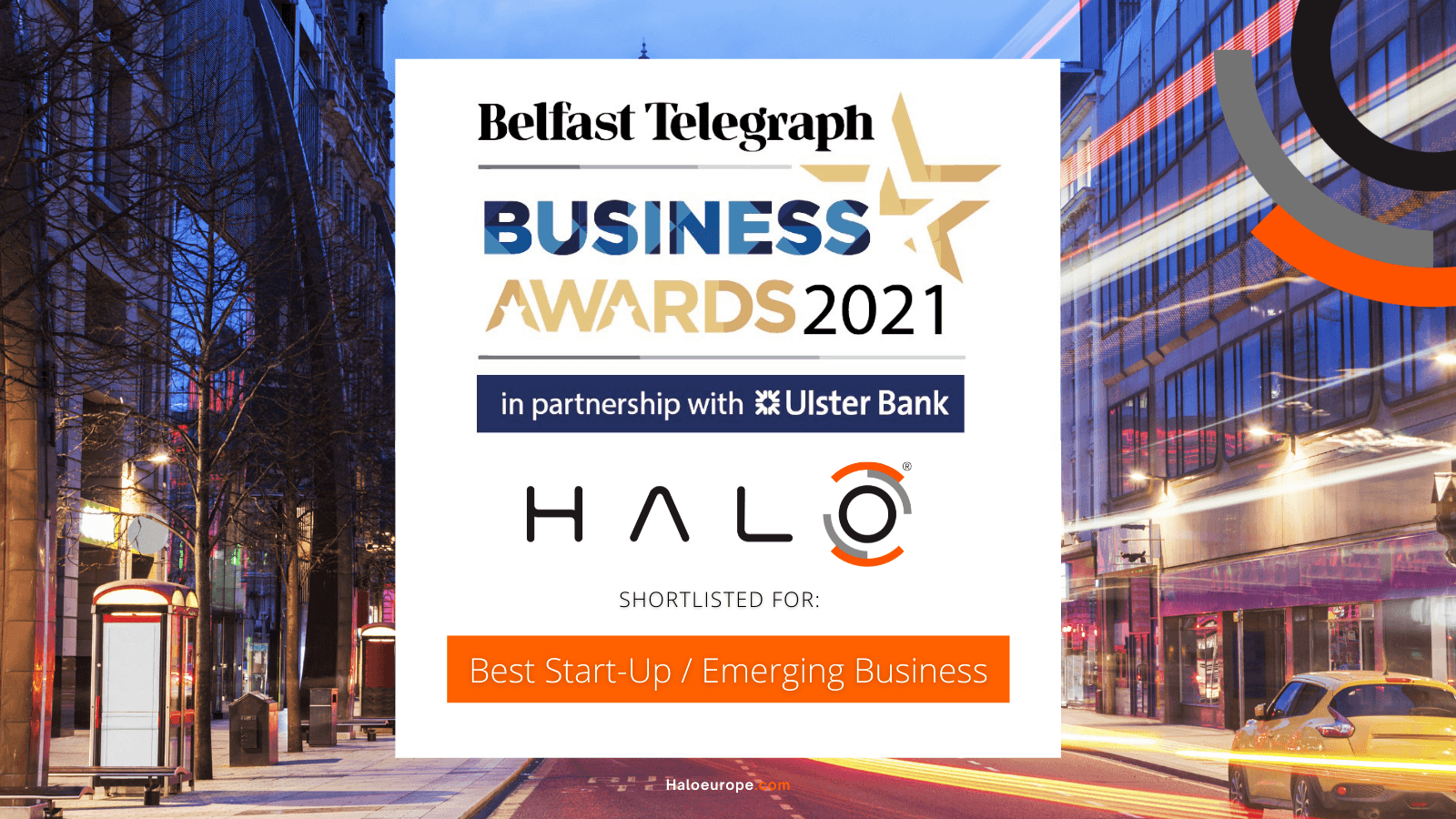 HALO - SHORTLISTED IN BELFAST TELEGRAPH BUSINESS AWARDS 2021